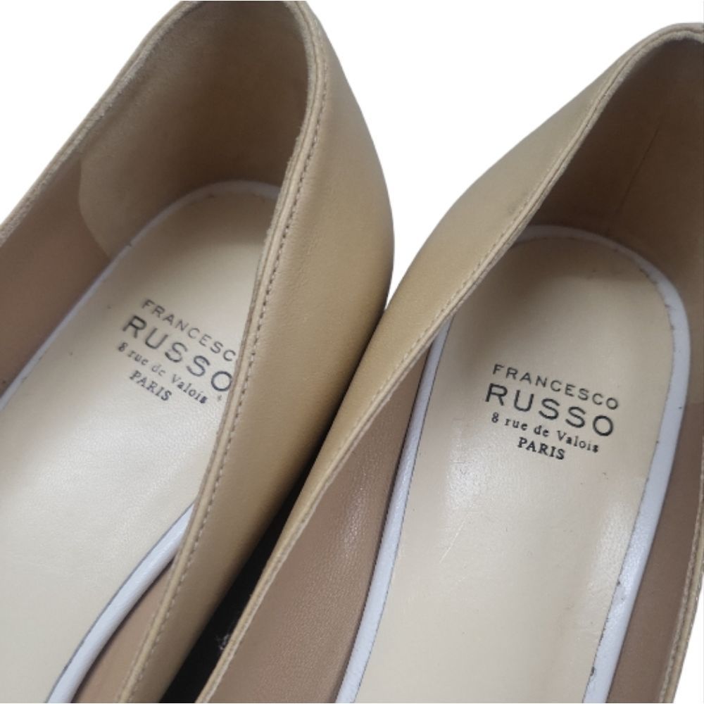 FRANCISCO RUSSO Beige/White Ballet Flats Size 39 - Picture 3 of 7